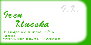 iren klucska business card